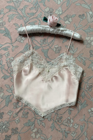 Vintage 1990s Pink Satin & Lace Camisole (Medium)