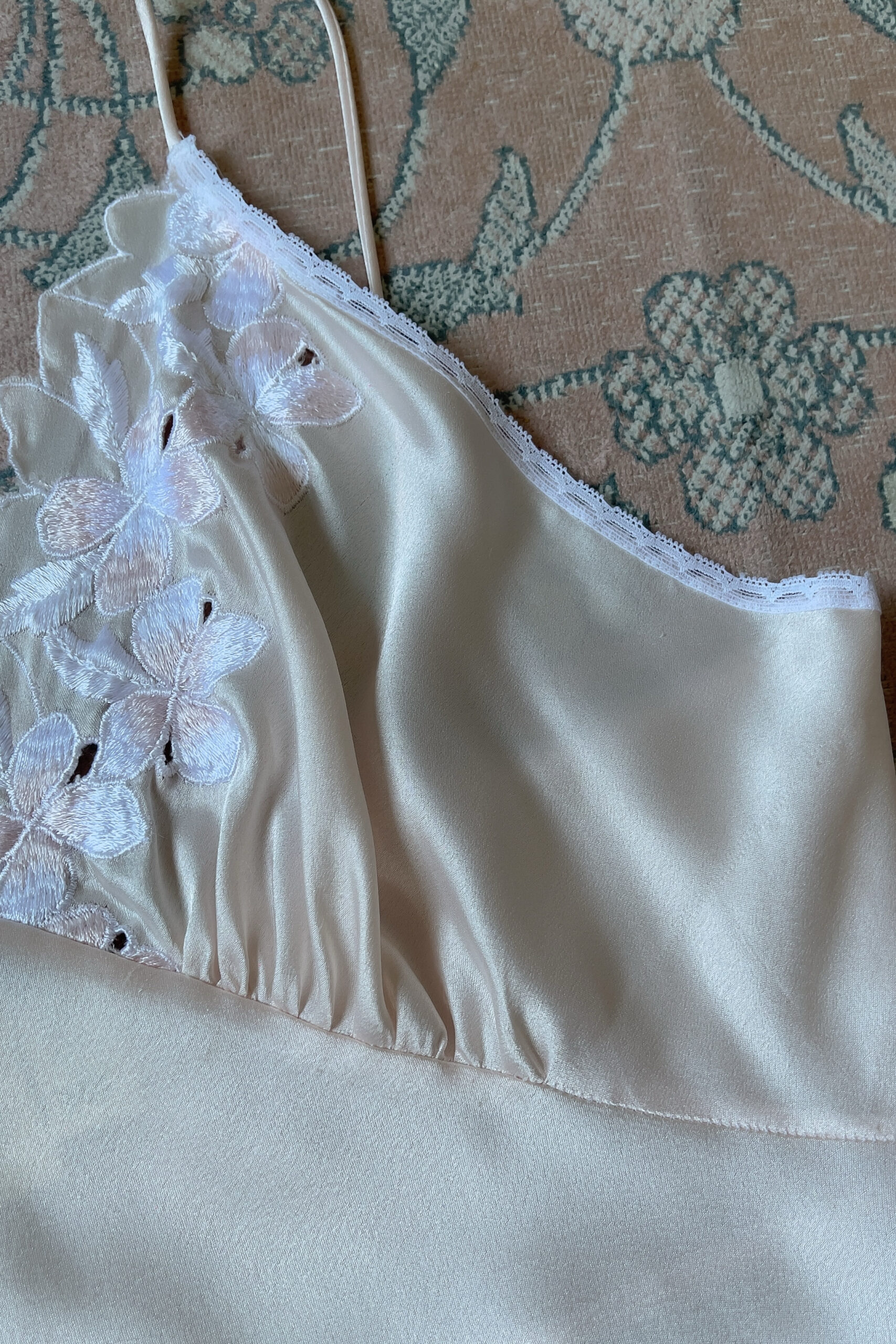 Vintage 1980s Blush Pink Satin Slip Gown (L) - Image 14