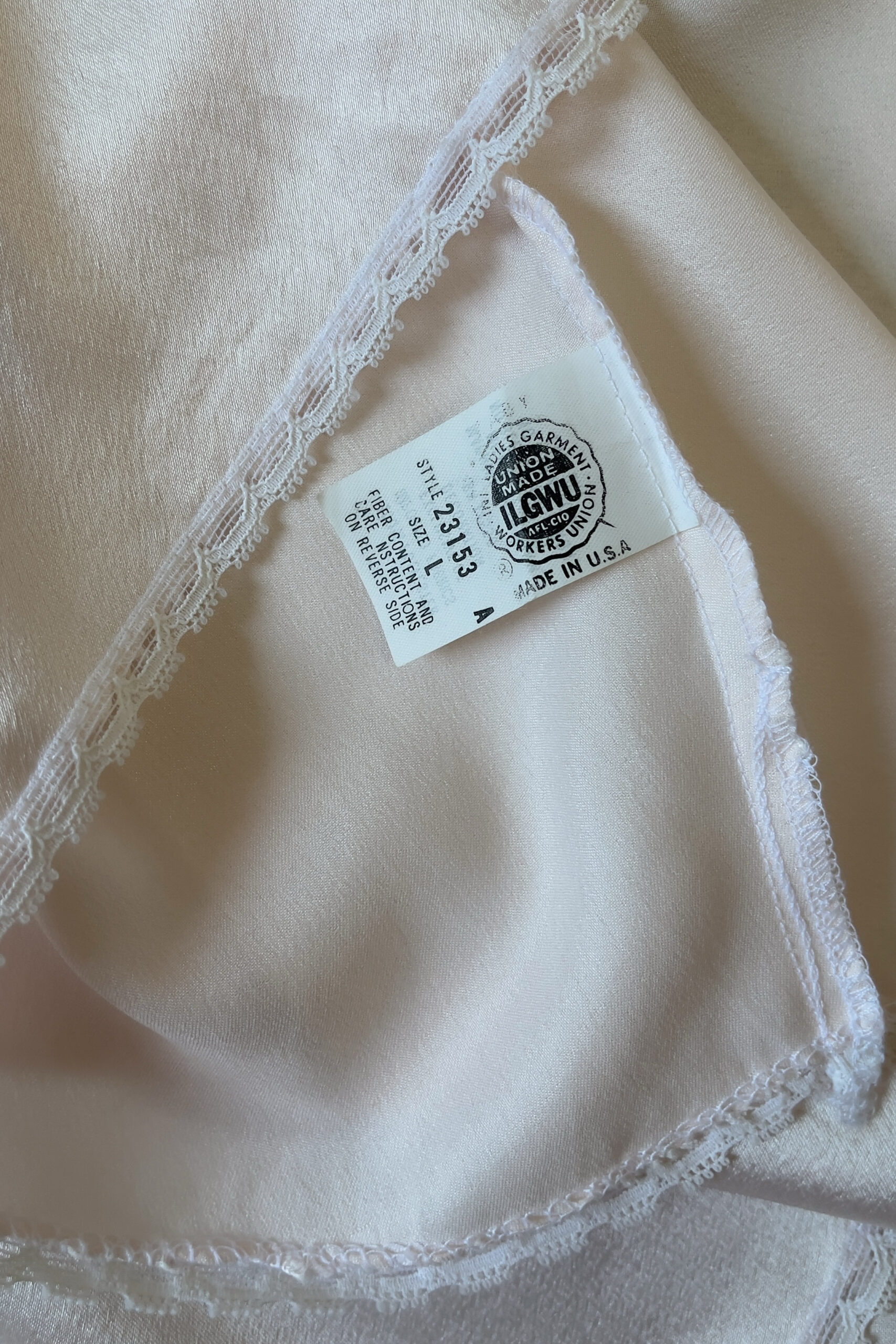 Vintage 1980s Blush Pink Satin Slip Gown (L) - Image 21