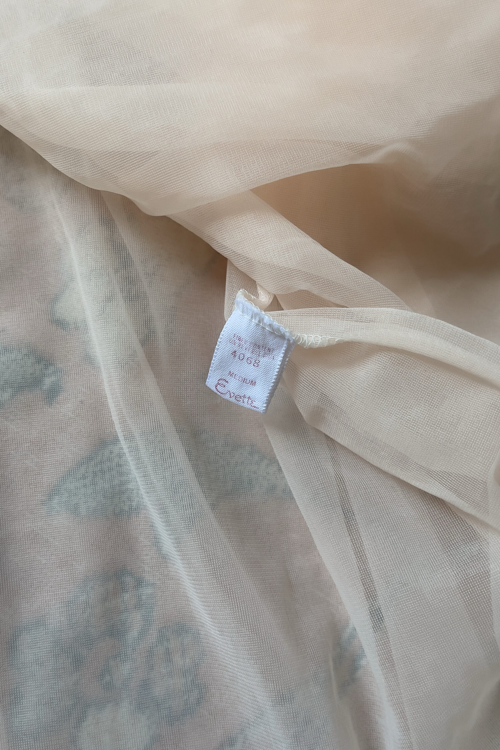 Vintage 1960s Peach Nylon Chiffon Bed Jacket (S–M) - Image 5