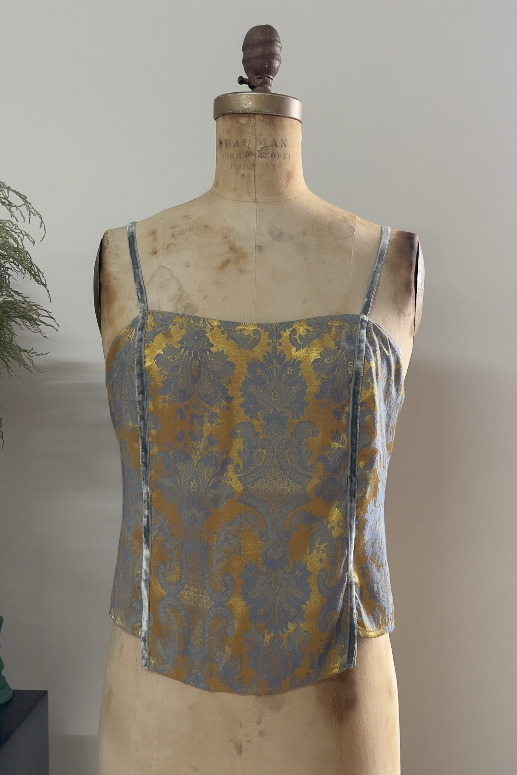Vintage 1990s Jacquard Damask Camisole (S) - Image 5