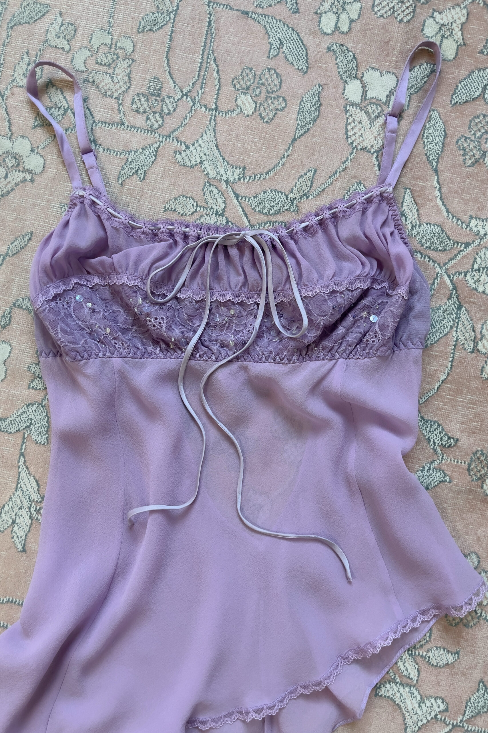 Vintage Lavender Silk Camisole (L) - Image 11