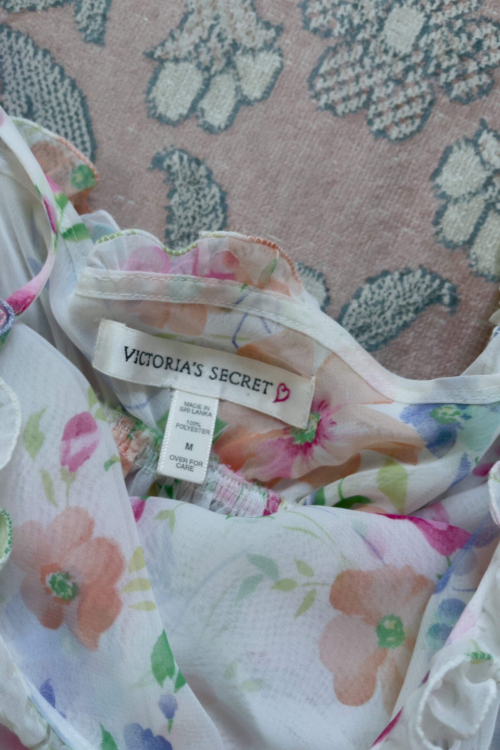 Vintage 1990s White Floral Chiffon Slip Dress (S–M) - Image 11