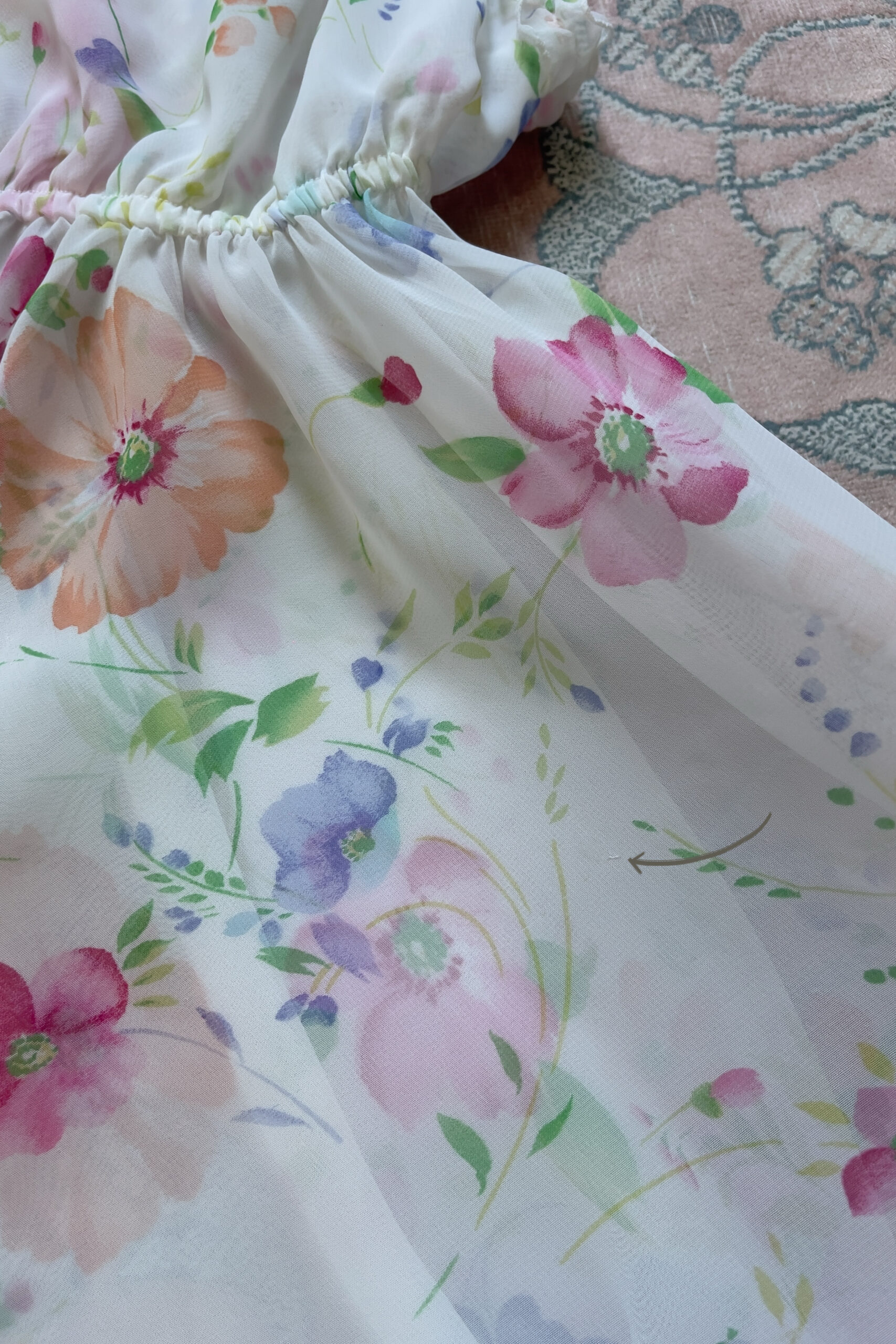 Vintage 1990s White Floral Chiffon Slip Dress (S–M) - Image 10
