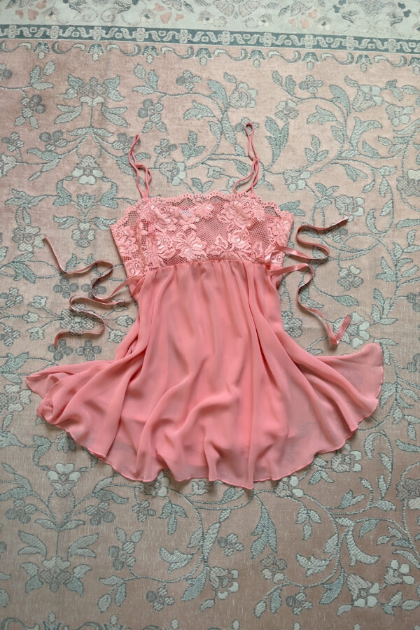 pink mesh slip dress Soft Sheer-Mesh Bandeau Mini Slip Dress in Pink