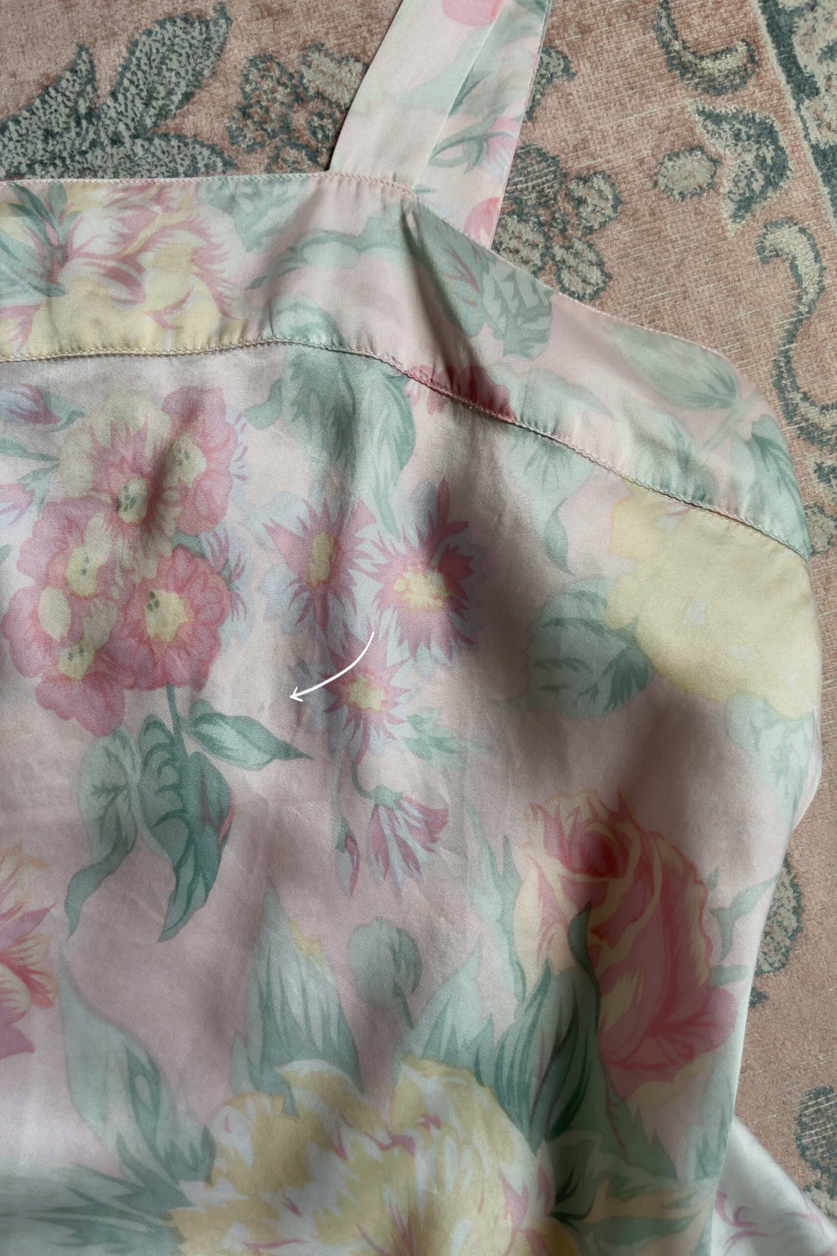 Vintage 1990s Silk Floral Camisole (M) - Image 7