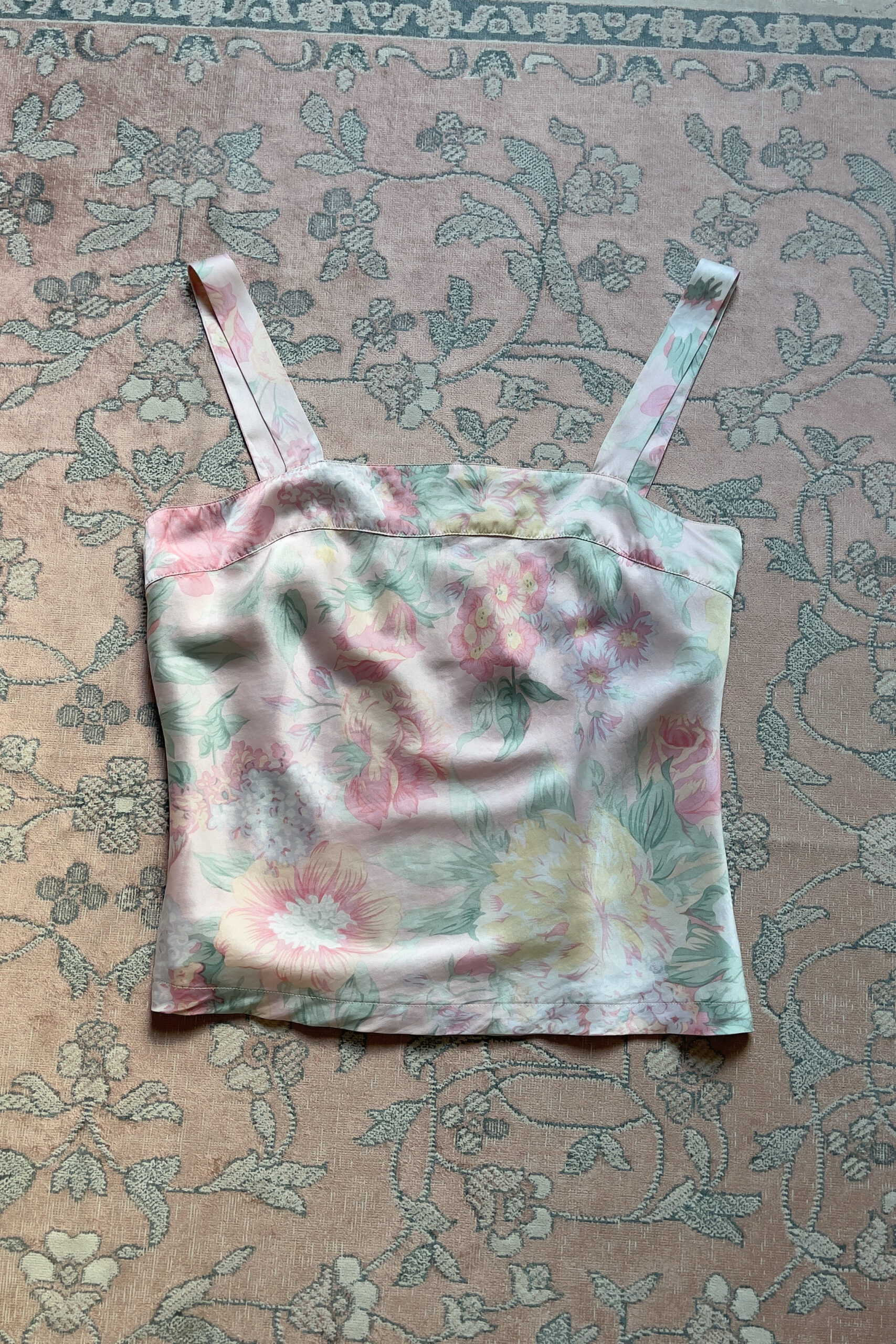 Vintage 1990s Silk Floral Camisole (M) - Image 3