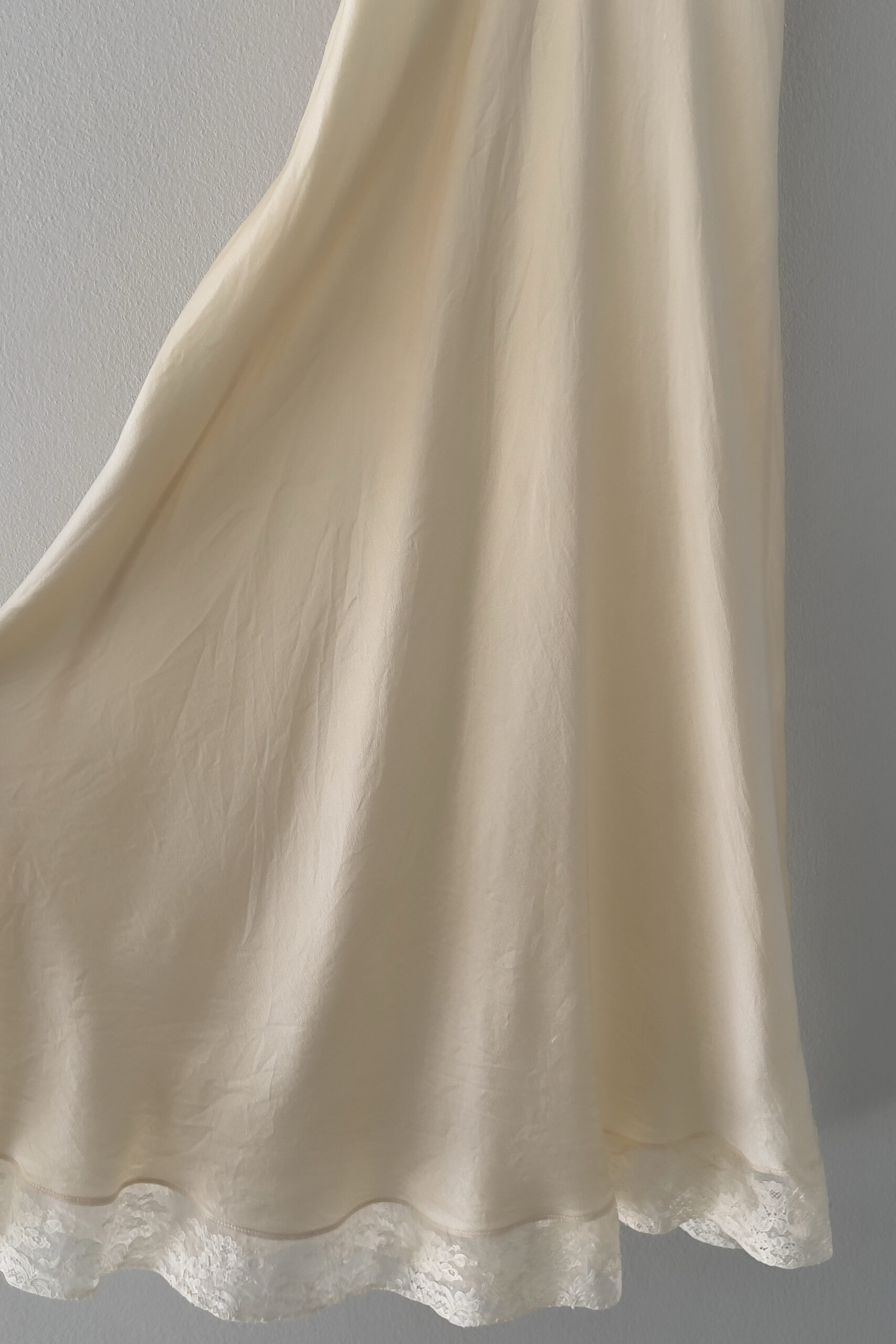 Vintage 1940s Ivory Silk Slip Dress (XS) - Image 12