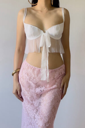 Vintage White Mesh Camisole Top (M)