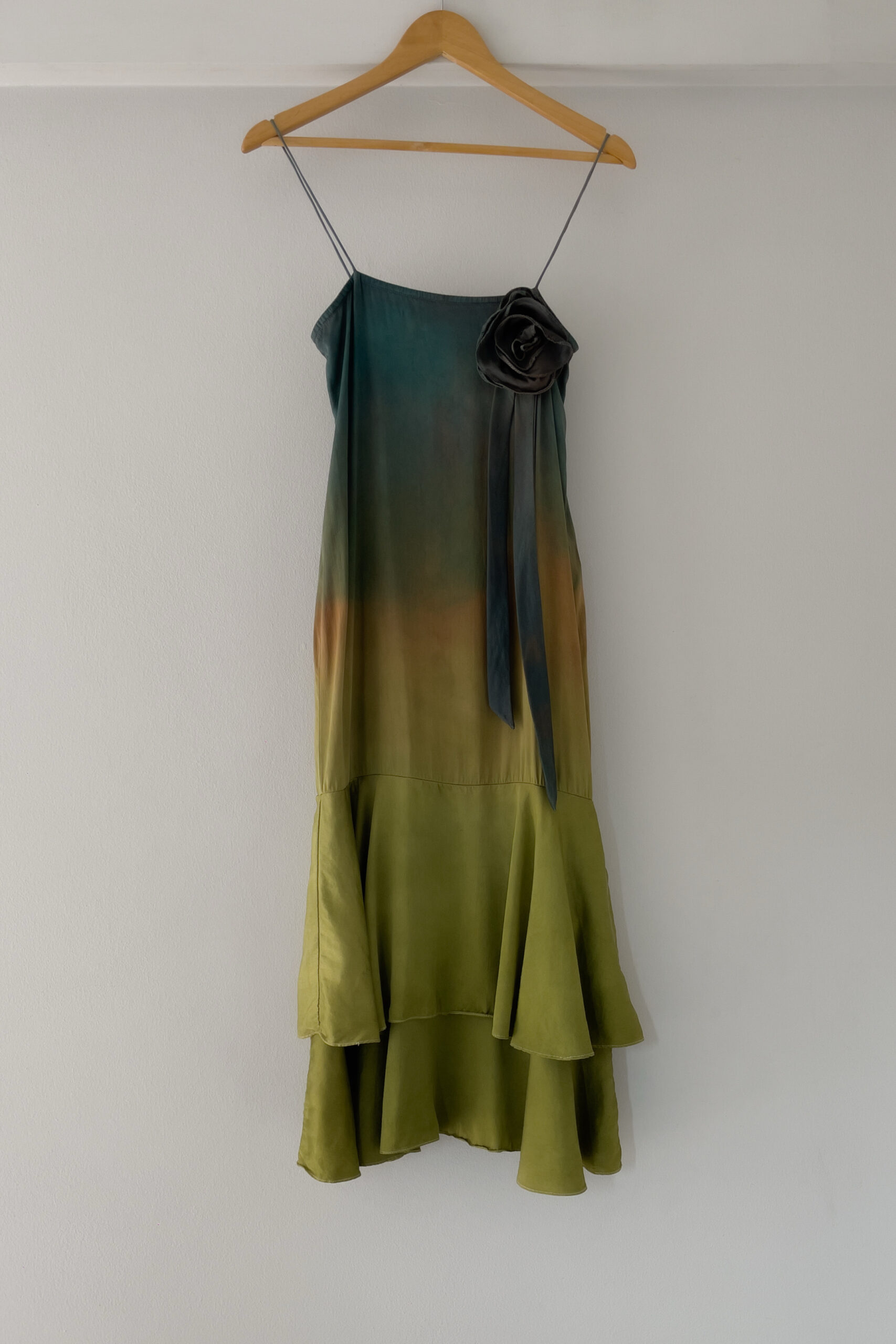 Vintage 1990s Hand-Dyed Ombré Silk Slip Dress (XXS–XS) - Image 11