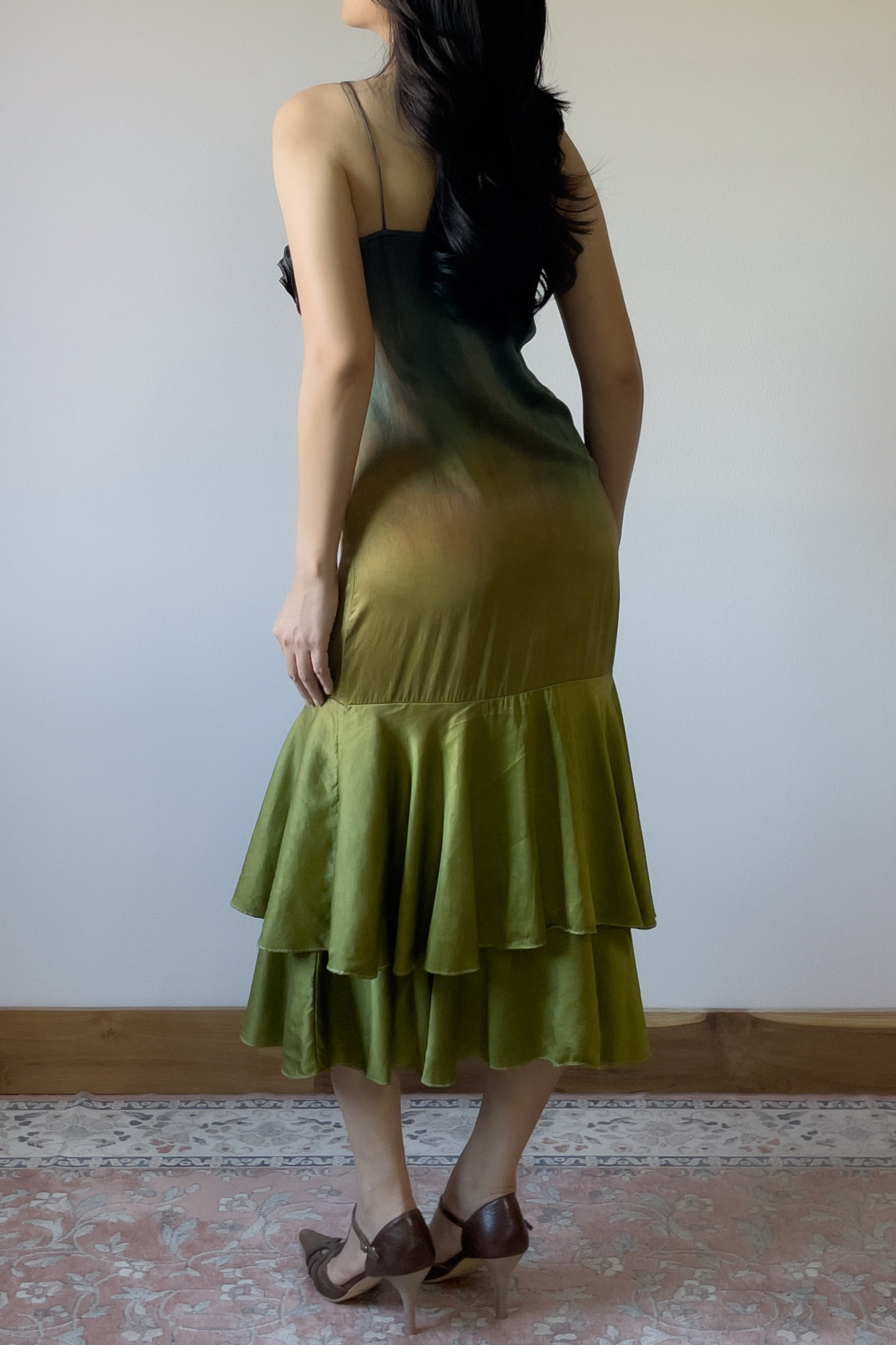 Vintage 1990s Hand-Dyed Ombré Silk Slip Dress (XXS–XS) - Image 10
