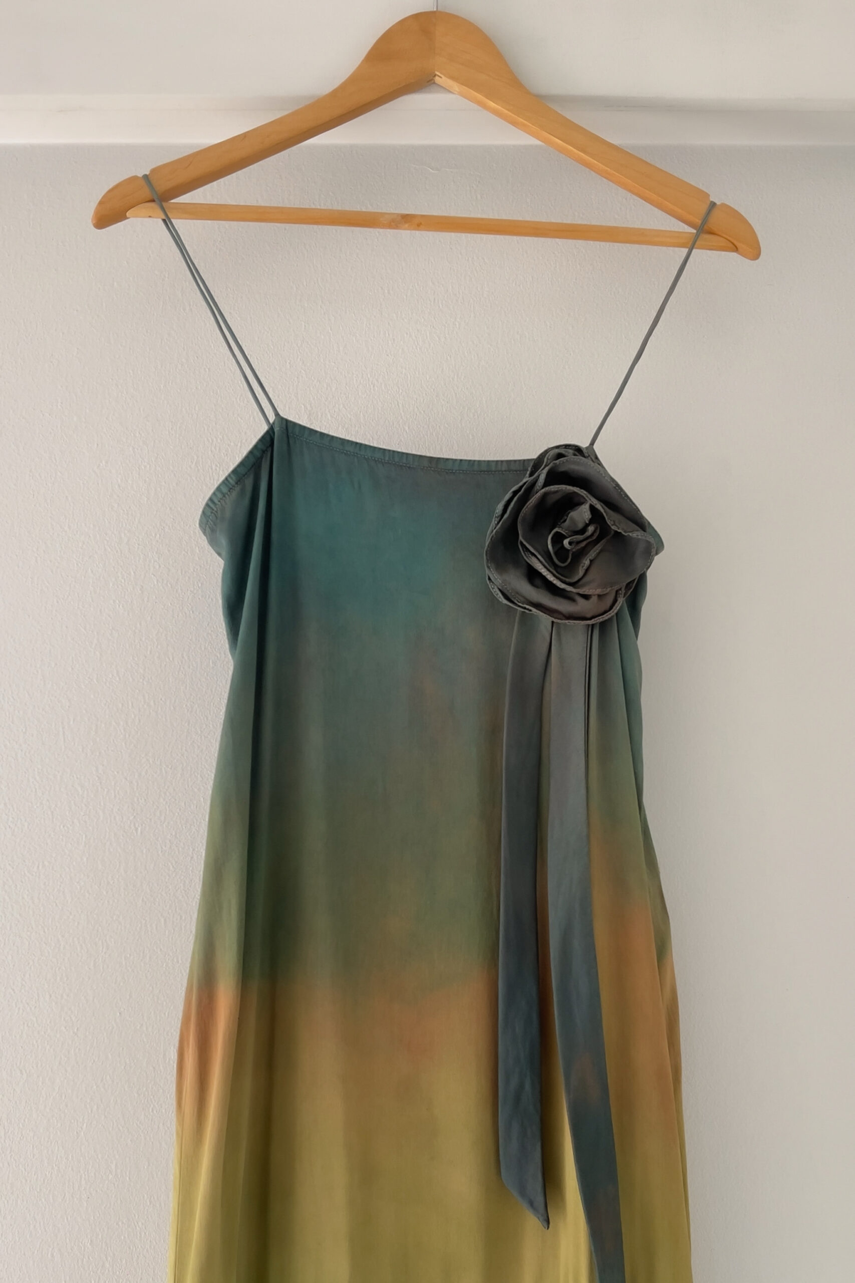 Vintage 1990s Hand-Dyed Ombré Silk Slip Dress (XXS–XS) - Image 12