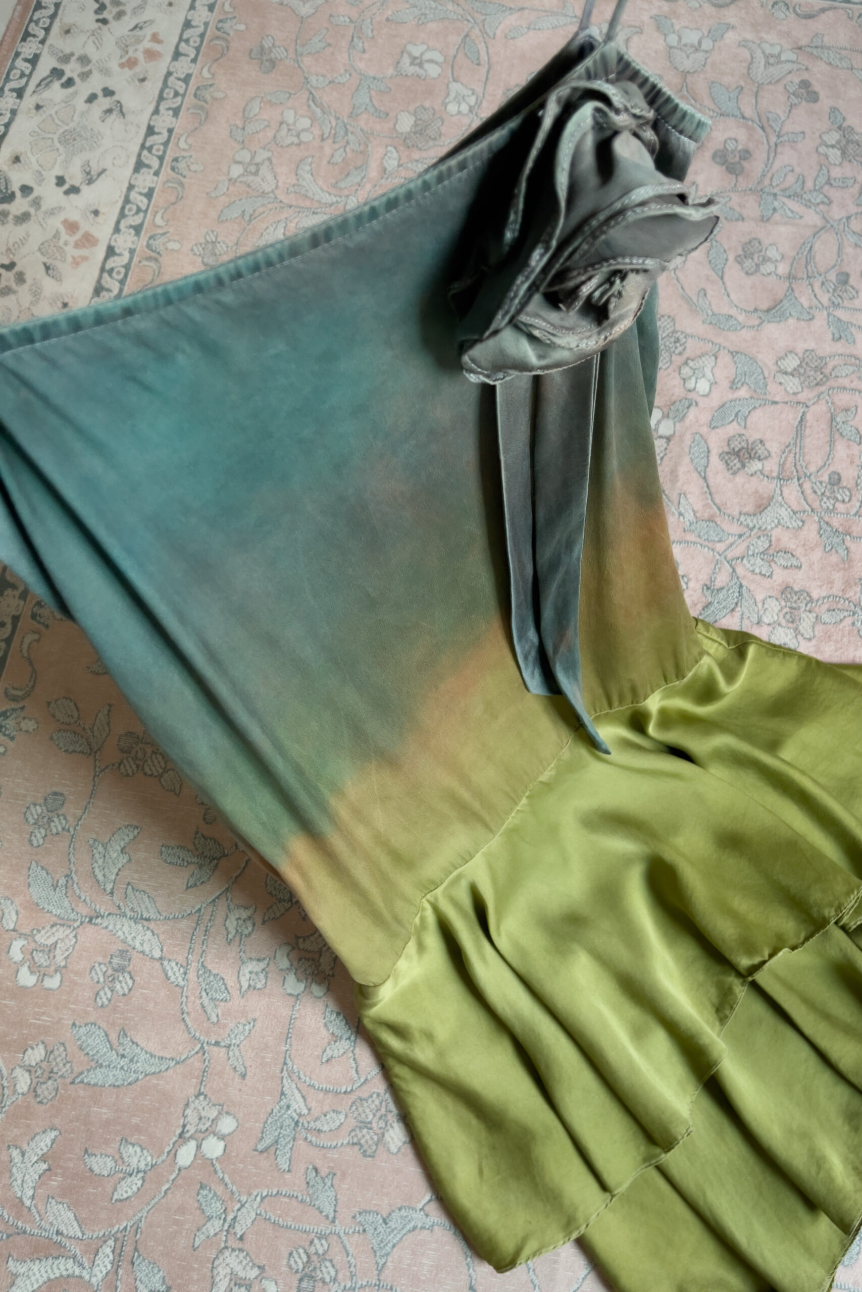 Vintage 1990s Hand-Dyed Ombré Silk Slip Dress (XXS–XS) - Image 18