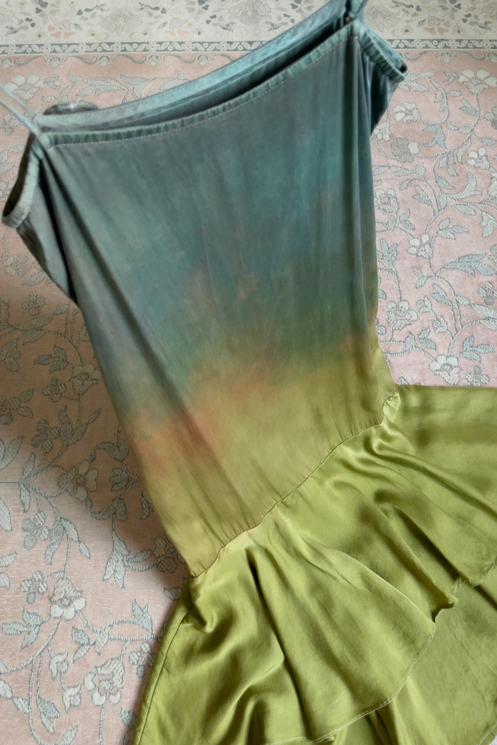 Vintage 1990s Hand-Dyed Ombré Silk Slip Dress (XXS–XS) - Image 19