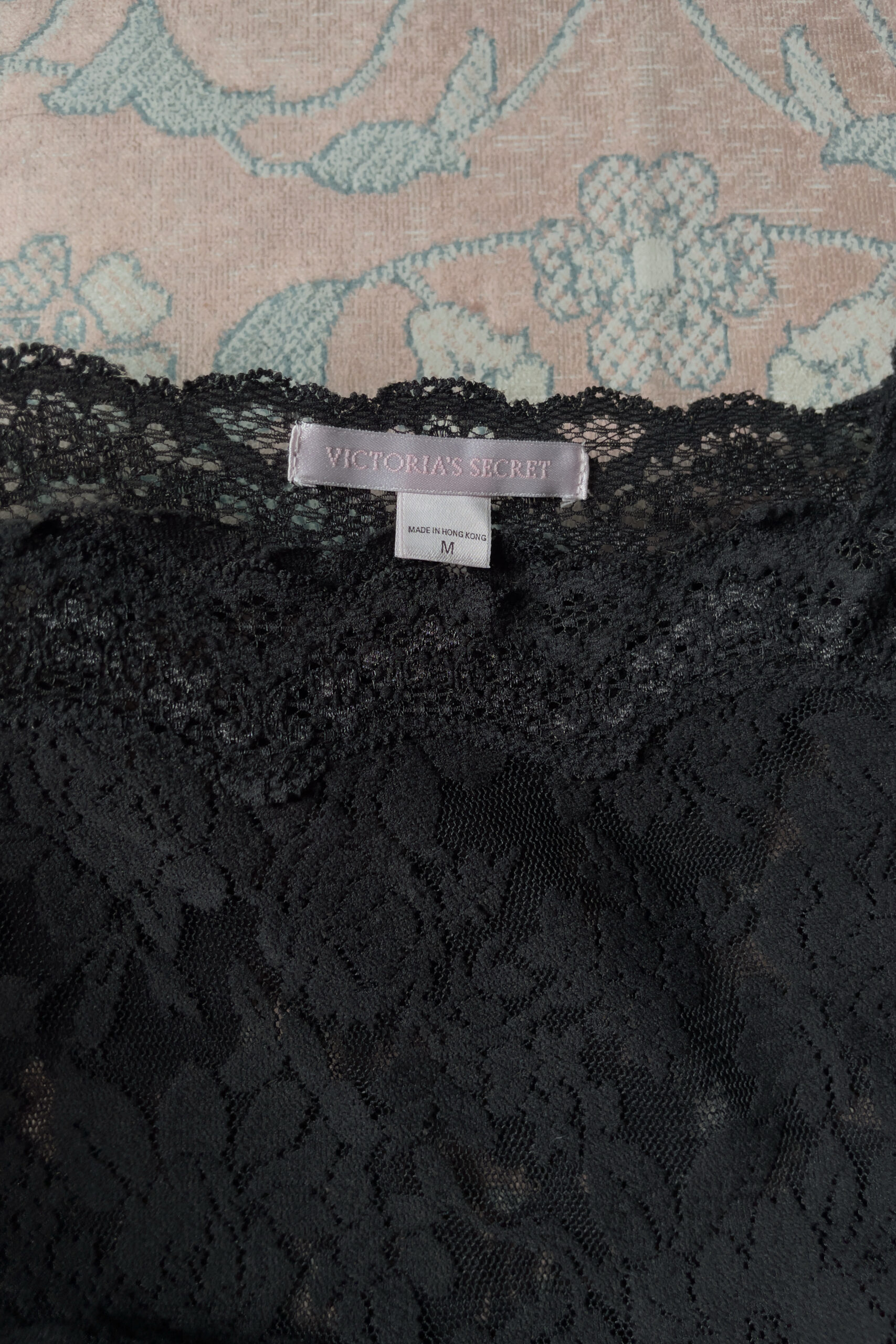 Vintage Black Lace Off-Shoulder Sheer Mini Slip Dress (S–M) - Image 11